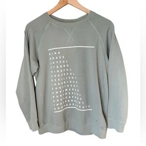 Known Supply Mantra Wear Your Inspiration Organic Sweatshirt Sage Green Sz S